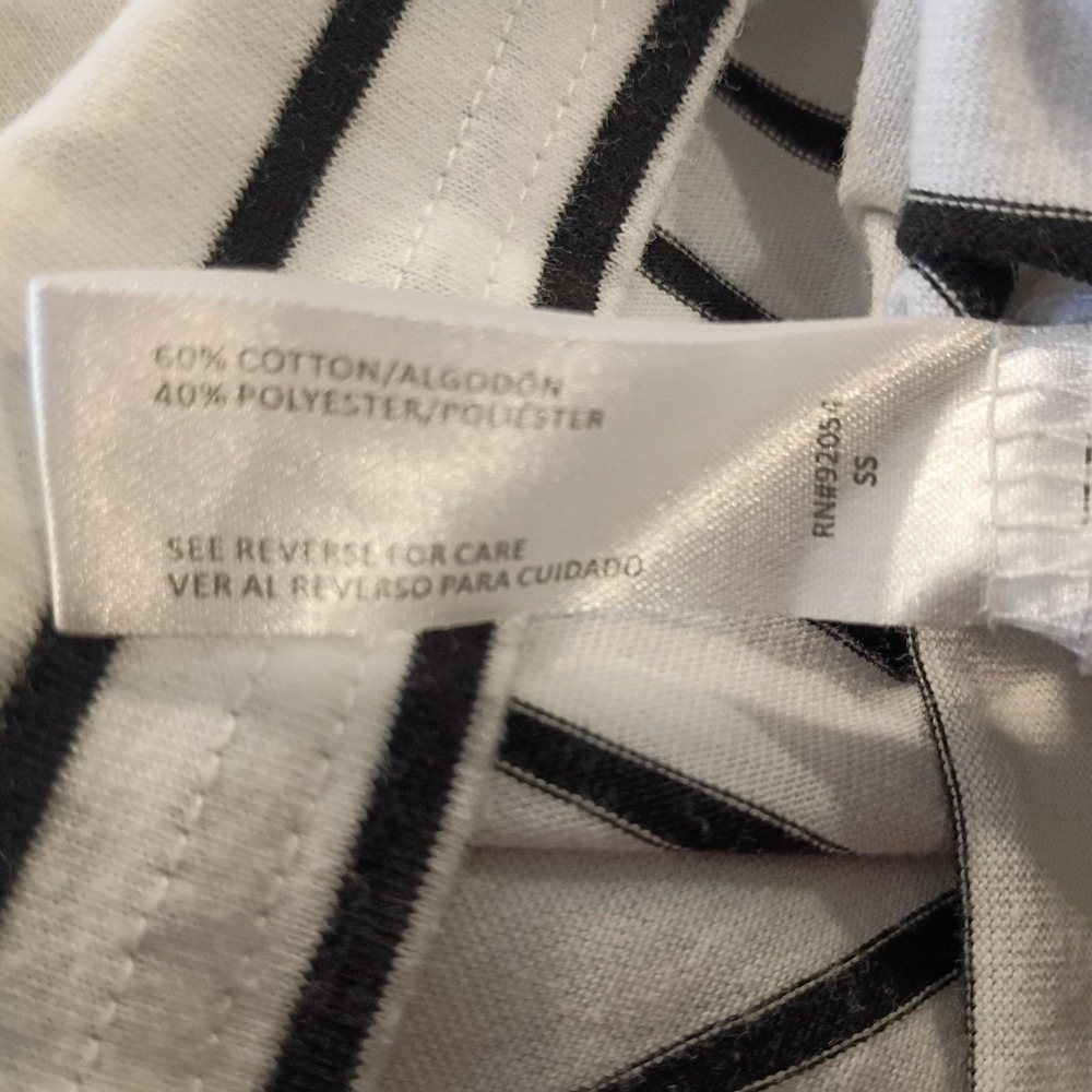 Carolyn Taylor Women's Ruffle Sleeve White And Black Striped Tank Top Size XL - Picture 6 of 6
